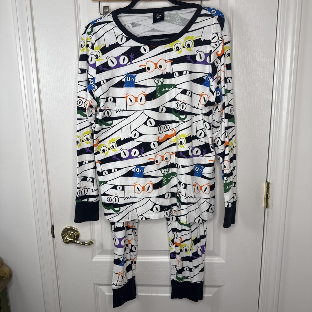 Hyde and EEK Womens XL Halloween Mummy Monster 2 Piece Pajama Set Long Sleeve